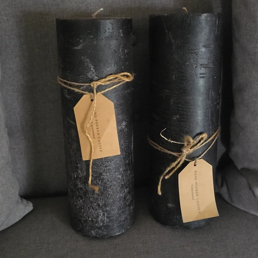 TWO Handpoured Candle Large Pillar Style 4